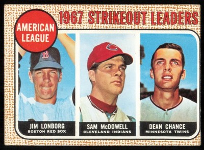 1968 Topps AL Strikeout Leaders #12 Jim Lonborg Sam McDowell Dean Chance