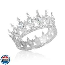 Onedor Silve Crown for Women Crystal Rhinestone Tiara Queen Headpiece for Wed