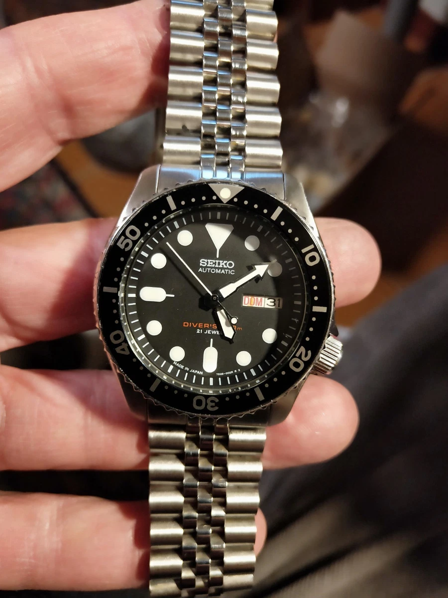 Cinturino 20mm Nero In Gomma Subacqueo Per Orologi Seiko SKX013 / SKX015 / SKX023