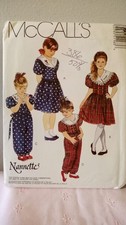 McCall's 5116 Sewing Pattern Children's Dress, Jumpsuit Sizes 6-8 Vintage 1990