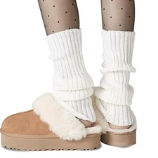 Ribbed Knitted Leg Warmers for Women Girls 80s Retro Winter Short Slouch Knee...
