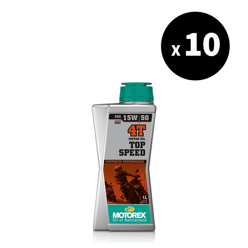 Huile MOTOREX Top Speed 4T 15W50 pour les longs voyages à moto