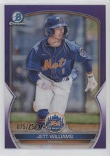 2023 Bowman Chrome Prospects Purple Refractor 75/250 Jett Williams #BCP-49 0v5t