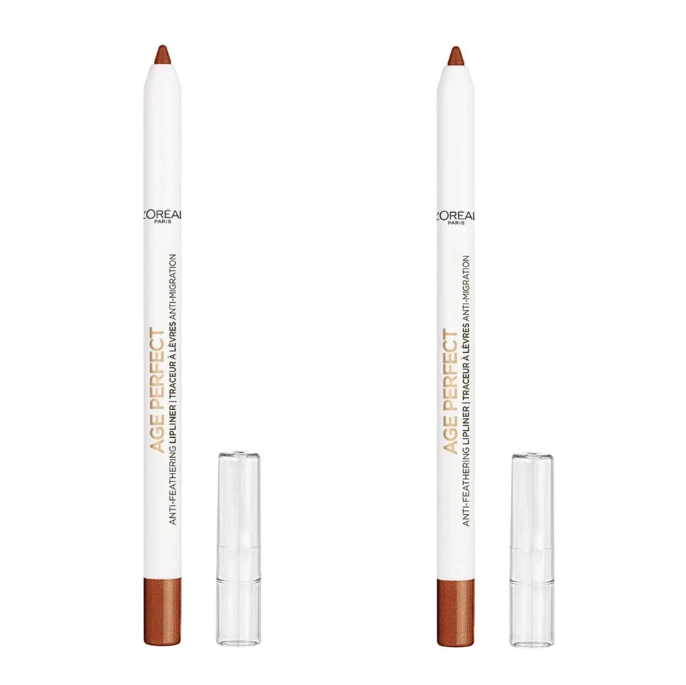 Pack of 2 L'Oreal Paris Age Perfect Anti-Feathering Lip Liner, Bright Mocha 10 - Image 4 of 4