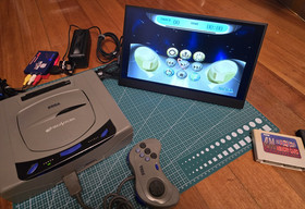 Sega Saturn Gray Console 21 Games & Ram Memory Cartridges Set Japan - Read Desc