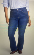 Spanx PULL ON HIGH-RISE FLARE JEANS Tummy Control SpanxShape Everywhere Medium