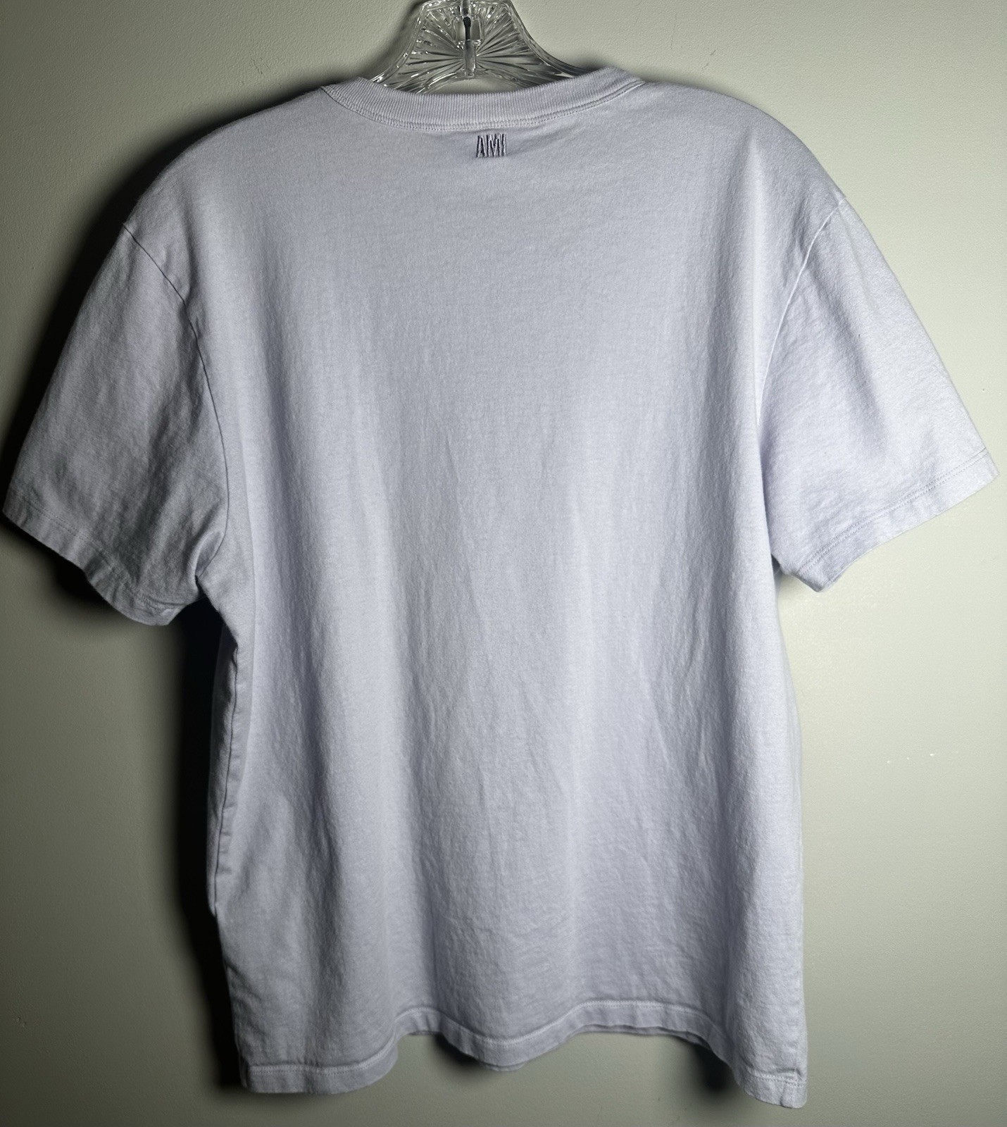 $120 AMI Alexandre Mattiussi SZ L Washed Purple Ami Heart Logo T Shirt  Flawless