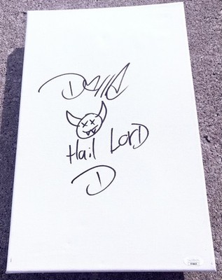 DAHVIE VANITY SIGNED Canvas JSA COA & Sketch BLOOD ON THE DANCE