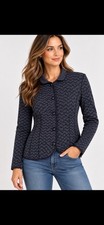 Vintage Giorgio Armani Made in Italy Geometric Textured Jacket IT 40 US S Navy