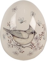 Clayre & Eef 6CE1674 Dekoration Ei Ø 13X16 Cm Weiß Beige