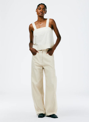 TIBI Eco Poplin Strappy Top color cream SZ 12 women s NWT$395 organic cotton