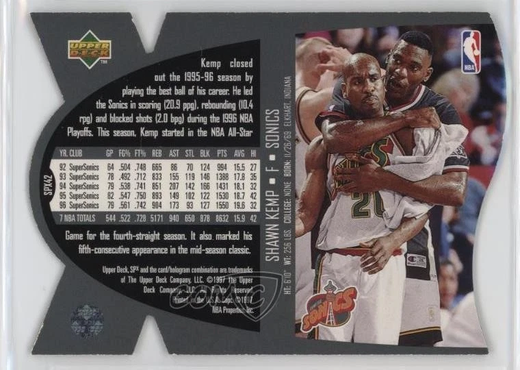 1997 SPx Gold Shawn Kemp #SPX42 - Image 2 of 2