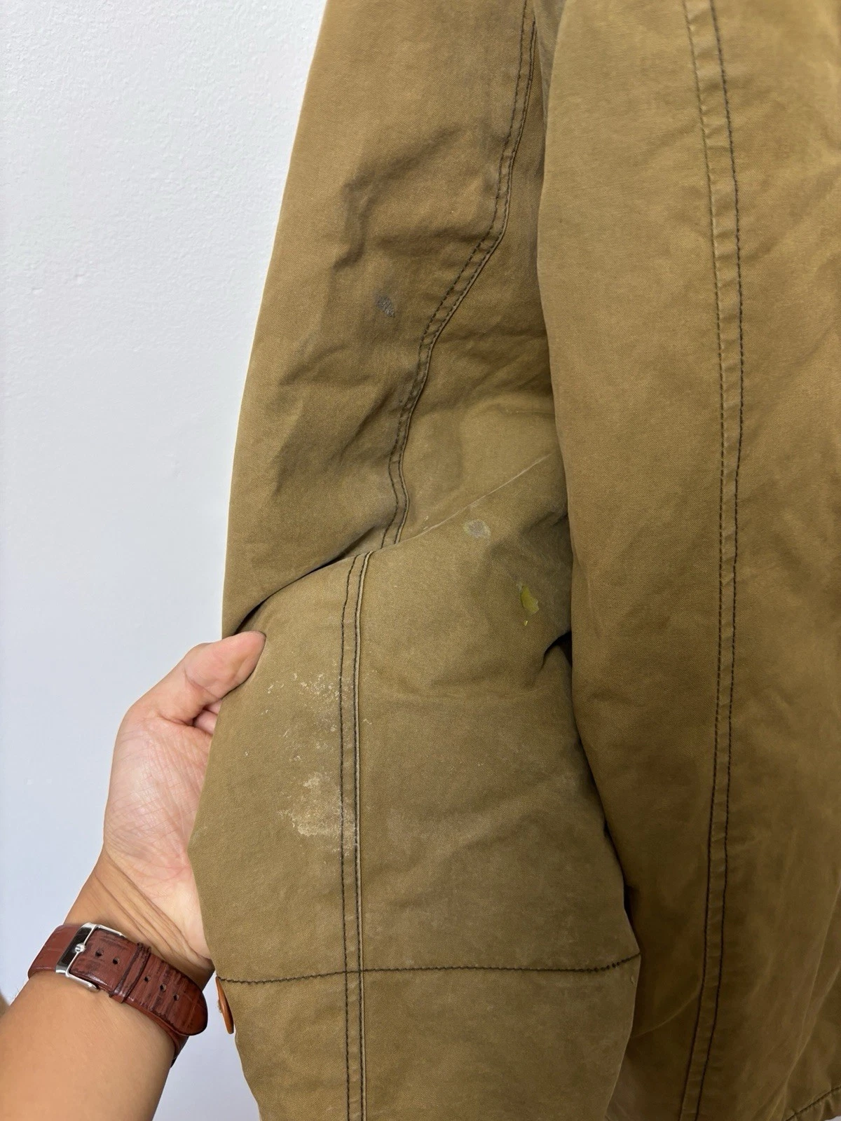 J Crew Jacket Mens M Brown Tan Woodland Military Field Barn Coat Lobster Fireman - product detail image 17