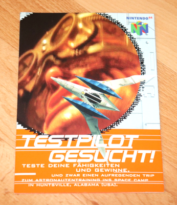 Vintage Nintendo 64 N64 Promo Ad / Flyer Star Fox 64 aka Lylat