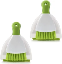 Dust Pan Broom Brush Dustpan - Small Broom and Dustpan Set（Green 2 Set）