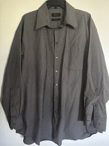 Mens Claiborne Black/white Print Shirt 2XL 18 34/35       #655