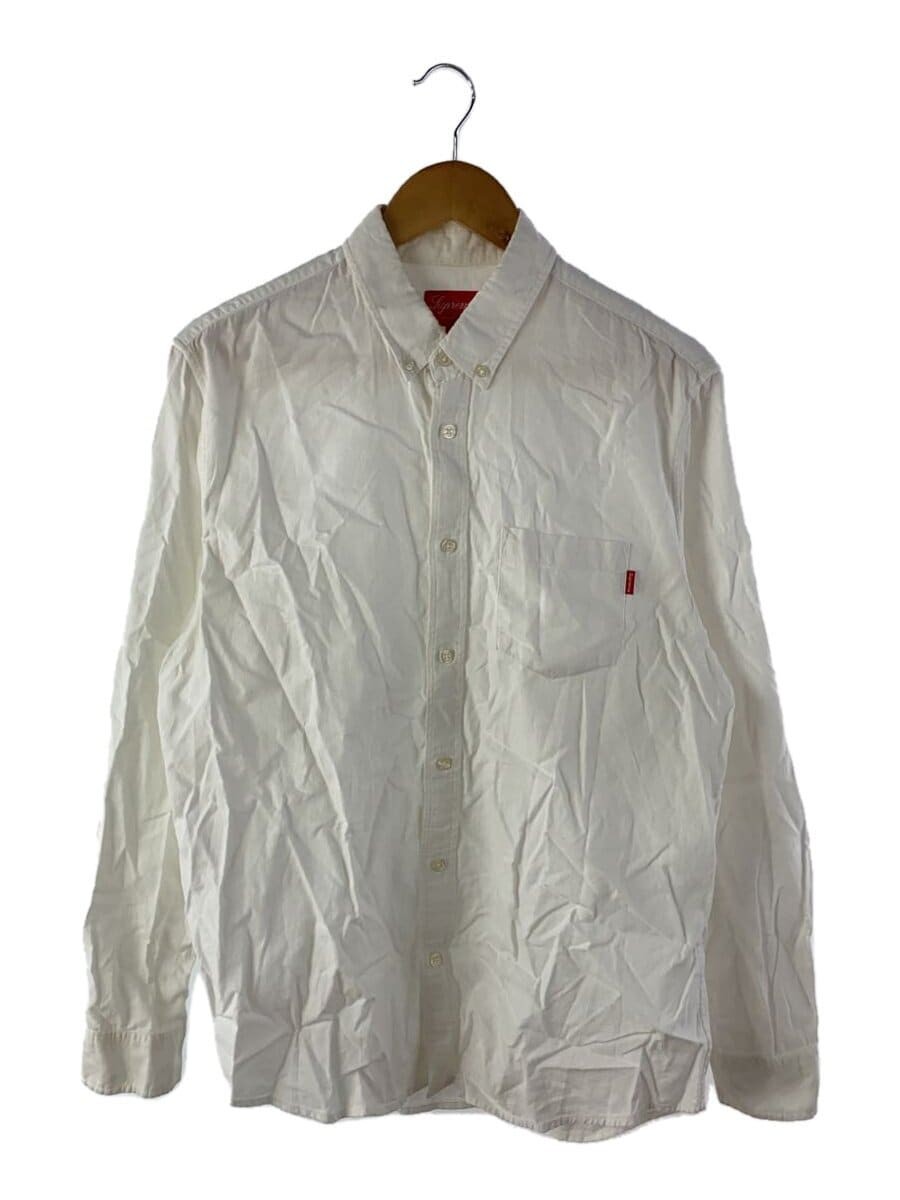 Supreme Small Box Twill Long Sleeve Shirts white L Used | eBay