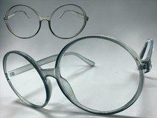 OVERSIZED EXAGGERATED Retro Clear Lens EYE GLASSES Huge XL Big Round Gray Frame