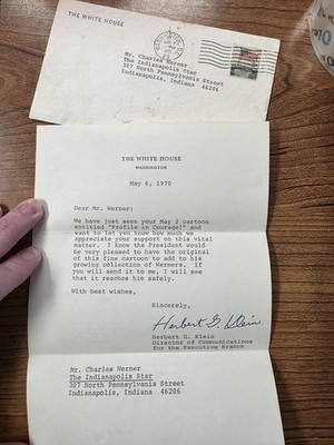 Herbert G. Klein Signed 1970 White House Letter to Charles G. Werner  Original
