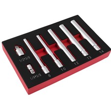 7pc 3/8in Dr Extra Deep Socket 8-14mm Long Reach 120mm CR-V 6pt Set Tool