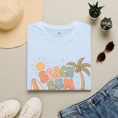 Beach Bum T-Shirt | Retro Surf Palm Tree Design