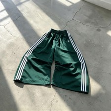 Adidas Originals Adicolor Satin Green Wide Leg Track Pants Loose Fit 3-Stripes