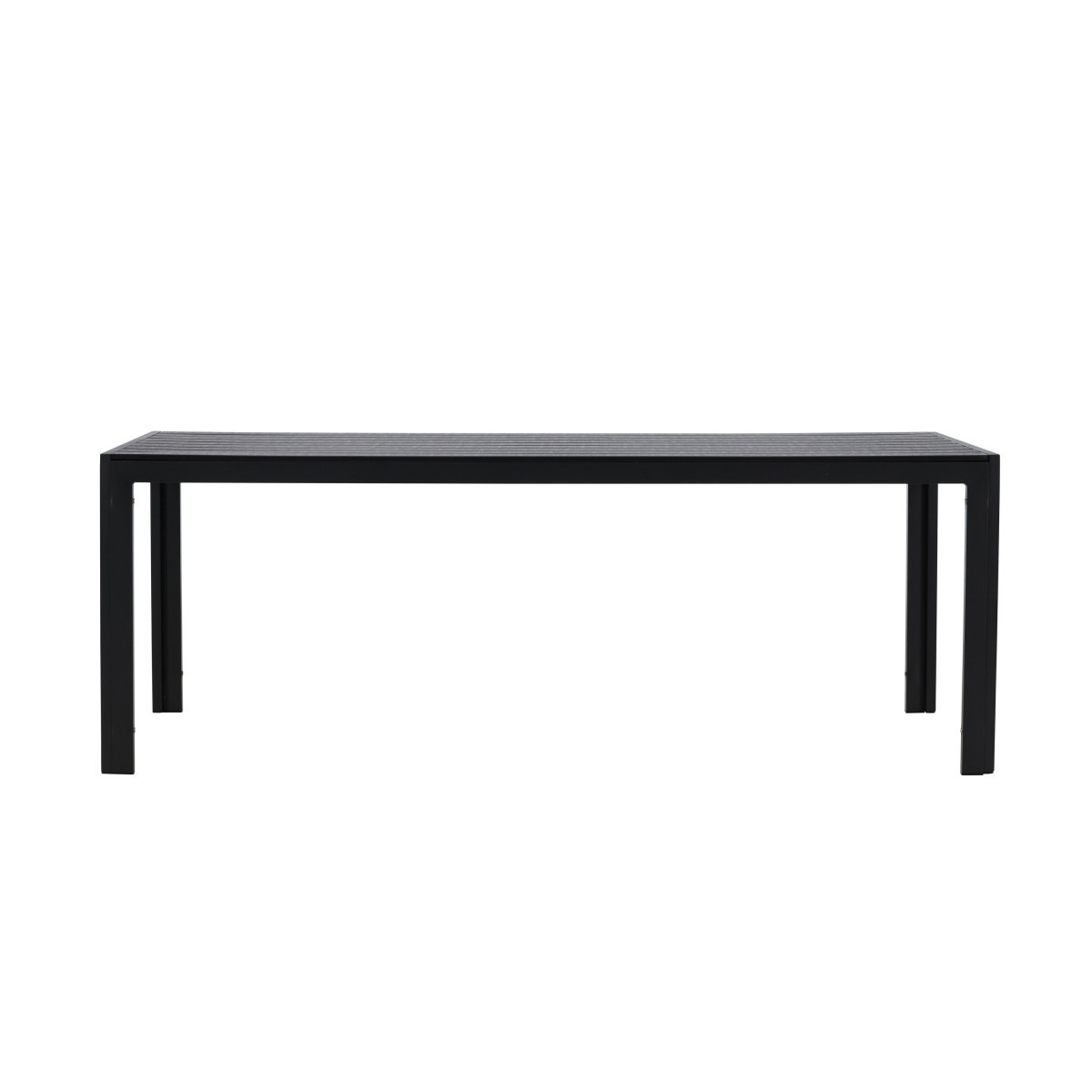 Table de jardin Mirko 205cm noir en métal résistant aux intempéries et UV