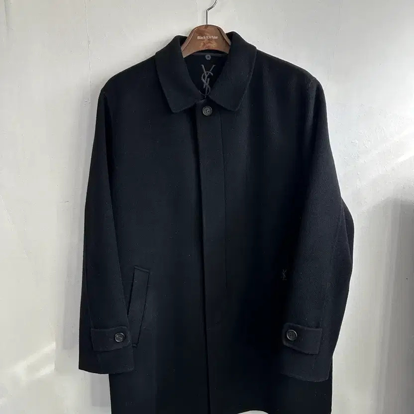 Saint Laurent Black Cashmere Coat (Size 105)