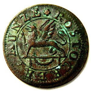 elf Germany Rostock 1 Pfennig 1797 FL  Griffon