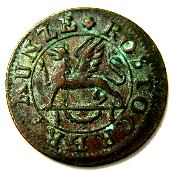elf Germany Rostock 1 Pfennig 1797 FL  Griffon