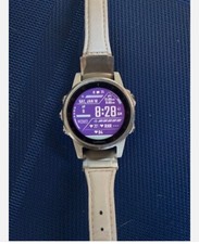 Garmin f nix 5S Plus with 42 mm White Case and Gray Suede Band GPS Multisport...