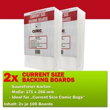200x Comic Concept Current Size Boards Hüllenverstärkung (171 x 266 mm)