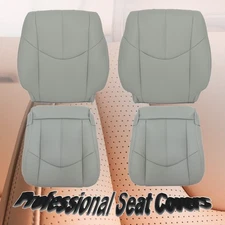 Driver & Passenger Bottom+Top Leather Seat Cover Gray For 1999-2003 Lexus RX300