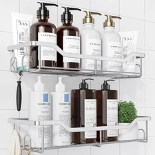 Shower Caddy Large - Adhesive Organizer Stainless Steel Shelf for Inside
