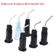 100X Dental Irrigation Bent Needle Tips Flow Dentals Flowable Composits SyriIJH 