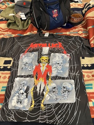 Vintage 90s Metallica Pushead Shirt 1992 Ring Master AOP Band Tee Size XL  Rare