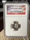 2011 S Proof Clad 10C PF 69 Ultra Deep Cameo NGC American Flag