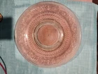 Vintage Rare Indonesia Trellis Pink Depression Glass Dinner Plate 10” Set Of 4
