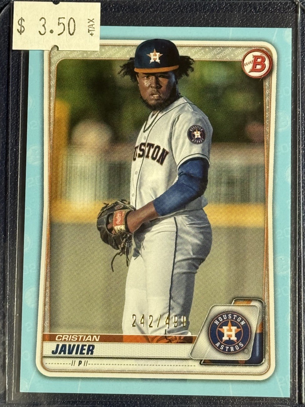 2020 Bowman Prospects Cristian Javier Sky Blue Border /499 BP-56