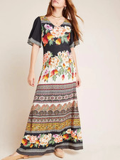 Farm Rio x Anthropologie Esmeralda Floral Maxi Dress Large L