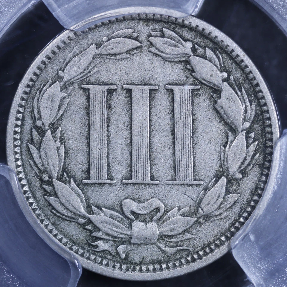 1867 Three Cent Nickel - 3CN PCGS F12 - PCGS Gold Shield - Image 4 of 4