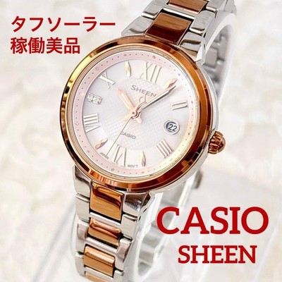 Casio Sheen Ladies Watch Tough Solar Pink Gold