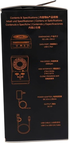 M.2 NVMe SATA SSD Cloner Dock with Foldable Cooling Fan, USB 3.2 Gen 2, 20Gbps - 第 11/12 張圖片