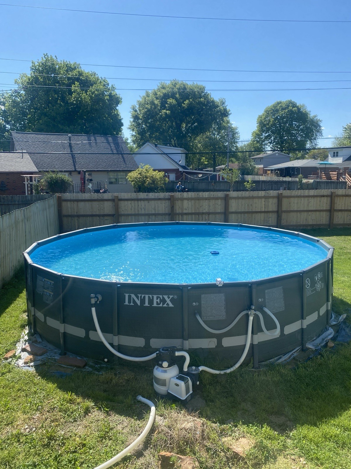 20Ft Intex Pool With Sand Filter And Child Proof Ladder With