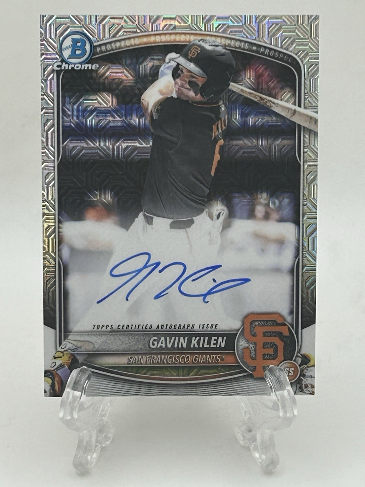 2025 Bowman Draft Chrome Mega #BMA-GK Gavin Kilen Auto Mojo Refractor Giants