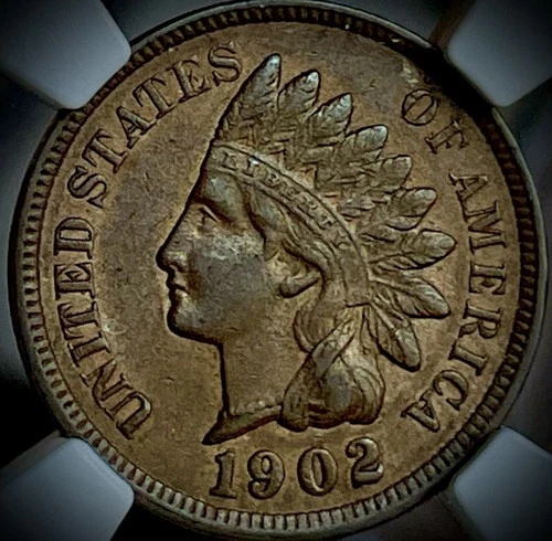 1902 indian head penny Ngc Au50 Bn
