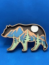 Laser Engraved Custom Wood Artwork - Blue Ridge Bear