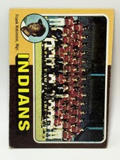 1975 Topps #331 Cleveland Indians / Frank Robinson Team Checklists Gray Back