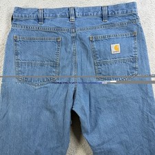 Carhartt Jeans Mens 34x36 Blue Denim Relaxed Fit 5 Pocket Workwear BD5119