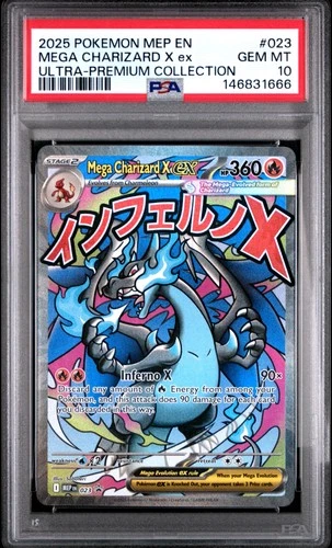New Listing2025 POKEMON MEP EN-ME BLACK STAR PROMO #023 MEGA CHARIZARD X EX PSA 10